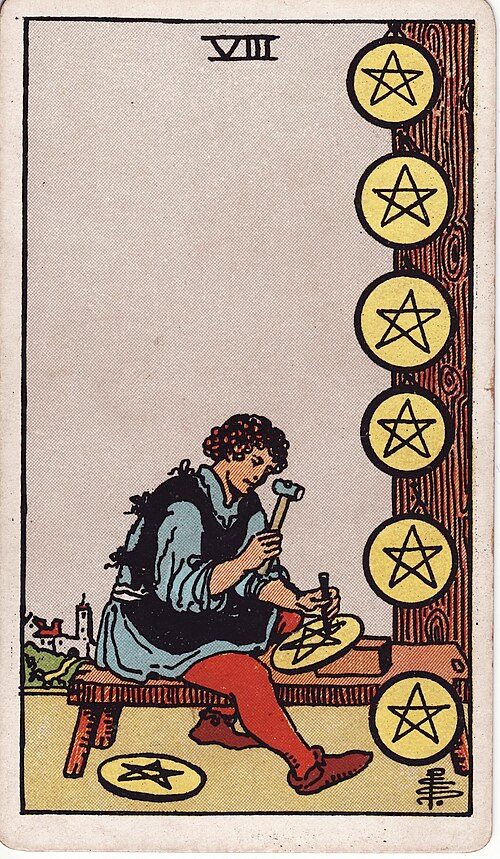 Eight of Pentacles tarot card